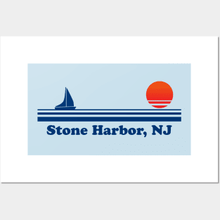 Stone Harbor, NJ - Sailboat Sunrise Posters and Art